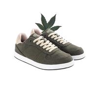 8000Kicks The Seeker Hemp Trainers & Sports Shoes for Men and Women, Recycled Rubber and Cannabis, Trainers with Hemp Insole, Antibacterial/Microbial, dark green, 10 UK