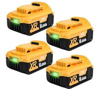 8000mAh DCB182 Replacement for Dewalt 18V Battery, 4 Pack Compatible with Dewalt Batteries DCB200 DCB184 DCB101 DCB107 DCB112 DCB105 DCB115 DCB203 Battery for Power Tools