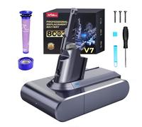 8000mAh Dyson V7 Battery Replacement, FLYLINKTECH Li-ion Battery for Dyson V7 SV11 Compatible with Animal Fluffy Trigger Motorhead and Total Series Vacuum Cleaner with 2 Filters
