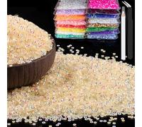 8000pcs 3mm Resin Rhinestones Bulk, Light Yellow AB Flatback Round Jelly Rhinestones Non Hotfix Crystal Gems Large Quantity Wholesale for DIY Crafts Clothes Bottles Face Makeup Manicure