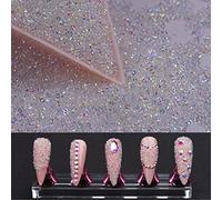 8000Pcs Ultra Mini 1.2mm Nail Rhinestones Sand Nail Diamonds Micro Pixie Crystals for Nails Iridescent AB Shine, Beads for Nail Bling,Tiny Nail Gems Rhinestones for Crafts, 2Pcs Nail Tray(Clear AB)