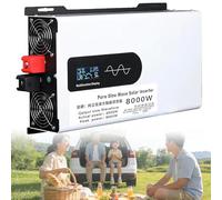 8000W Pure Sine Wave Power Inverter, DC 12V/24V/48V/60V/72V/96V Input to 2 AC Output, 97% Efficiency for Home, RV, Truck, Boat, Outdoor Off-Grid Solar Power Systems