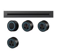 8000w Track Socket with 2500w Adapter, Wall-Mounted Power Slide Rail Wiring Board, 40cm-120cm Switch Socket Strip, Anti-Electric Shock Track Socket,Black-50cm