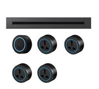8000w Track Socket with 2500w Adapter, Wall-Mounted Power Slide Rail Wiring Board, 40cm-120cm Switch Socket Strip, Anti-Electric Shock Track Socket,Black-60cm