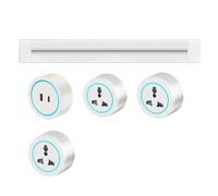 8000w Track Socket with 2500w Adapter, Wall-Mounted Power Slide Rail Wiring Board, 40cm-120cm Switch Socket Strip, Anti-Electric Shock Track Socket,White-50cm