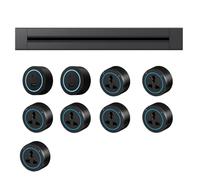 8000w Track Socket with 2500w Adapter, Wall-Mounted Power Slide Rail Wiring Board, 40cm-120cm Switch Socket Strip, Anti-Electric Shock Track Socket,Black-100cm