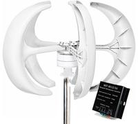 8000W Vertical Axis Wind Turbine, 12V-220V Vertical Wind Generator with MPPT Charge Controller 5 Blades for Home,220v