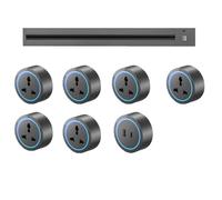 8000W Wall-Mounted Power Slide Rail with 2500W Adapter, UK & EU Standard Track Socket, Ideal for Kitchen & Office Use, Grey, 80CM Length