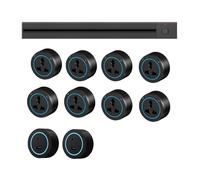 8000W Wall-Mounted Power Strip Slide Rail, 2500W Adapter, UK & EU Standard, 120CM Length, Ideal for Kitchen & Office Use, Durable Black Design