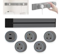 8000w Wall Mounted Track Socket, Adjustable Kitchen Island Power Outlets with Rotating Outlet, Movable Outlet Multi Plug for Home and Office(Grey,60cm)