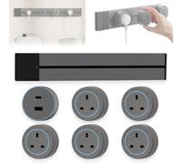 8000w Wall Mounted Track Socket, Adjustable Kitchen Island Power Outlets with Rotating Outlet, Movable Outlet Multi Plug for Home and Office(Grey,80cm)