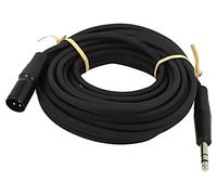 80054 Cable Jack 6.35mm 3-pin plug, XLR male 3-pin 10m black GOOBAY