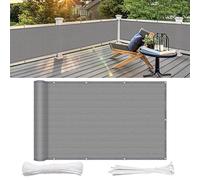 800cm Waterproof UV Protection Fabric for Balcony Patio GardenGrey Shade with Eyelets and Ties Outdoor Sun Shield AntiFade Durable Outdoor Cover
