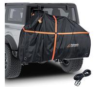 800D Waterproof Bike Cover For Transport On Rack, Bicycle Cover For 2 Bikes | Anti-Rain, Snow, Dust, Uv, Windproof Buckle, Safe Carabiner, Storage Bag, Bike Rack Cover For Rear Car Hitch Travel Storage