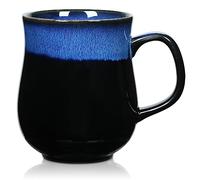 800ml Extra Large Ceramic Coffee Mug with Big Handle, 28Oz Handmade Glazed Oversized Tea Cup for Office and Home, Microwave and Dishwasher Safe, Jumbo Coffee Cup for Hot Cold Drinking (Starry Blue)