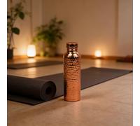 800ml Handmade Hammered Copper Water Bottle - Polished Ayurvedic Yoga Travel Flask, Leak-Proof Screw Cap, Large Capacity for Gym, Office, Outdoor, Ayurveda Gift