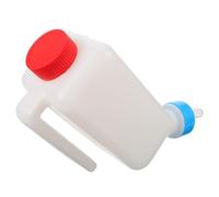 800ml Plastic Goat Milk Bottle Feeder with Hook, White | Horizontal Design, Screw in Nipple and Extended Teat, for Livestock Owners, Home or Pasture Fence Use