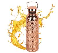 800ml Pure Copper Water Bottle Hammered Design, Portable Leak-Resistant