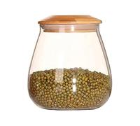 800ml Round Glass Jar with Airtight Lid, Clear Glass Canisters Food Storage Container for Coffee Candy Condiment Flour (800ml)