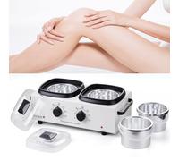 800Ml Waxing Kit with 40Pcs Wax Sticks, Double Wax Pot Kit with Adjustable Temperature, Maximum Temperature 100°C, Automatic Shutdown or Start-up, for Home, Commercial Use