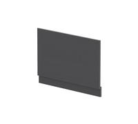 800mm Edge/Power Straight End Bath Panel & Plinth - Textured Woodgrain Graphite Grey
