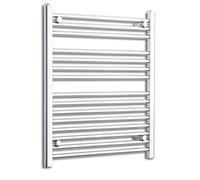 800mm Wide Chrome Heated Towel Rail Radiator Straight Flat Bathroom Warmer Rack Central Heating Turkish Zone (800mm Wide x 800mm Height)