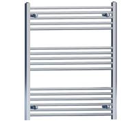 800mm Wide Flat Chrome Heated Towel Rail Radiator Designer Bathroom Radiator For Central Heating Designer (Elissa 800 / 900mm High)