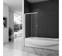 800mm x 1400mm Over Bath Sliding Shower Screen 4mm Glass Panel Framed Door