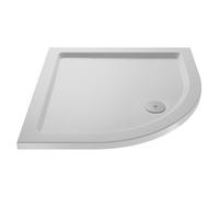 800mm X 800mm Premium Slip Resistant Slimline Quadrant Shower Tray - White, Anti-Slip Stone Resin Bathroom Base By Balterley