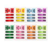 800pcs/8 Packs Sign Here Tabs, Sign Here Stickers Arrow Labels Stickers Colorful Adhesive Sign Here Flags Sticky Signature Tabs for Documents Notebooks Home Office School Supplies