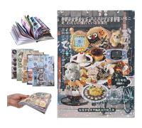 800PCS Cute Sticker Book, Portable Pre-Cut Japanese Sticker Books, Cute Glitter Korean Stickers Sheets for Journal, Scrapbook, Kawaii Food Stickers, DIY Comic Books, Aesthetic Decorative Craft