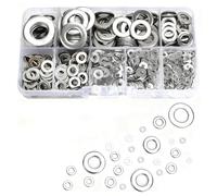 800PCS Flat Washer Assortment Kit, 304 Stainless Steel Assorted Hardware Washers Set 9 SAE Sizes M2 M2.5 M3 M4 M5 M6 M8 M10 M12 Gaskets for Automotive