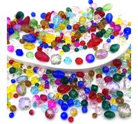 800pcs Glass Beads for Jewelry Making - Colorful Rainbow Craft Crystal Beads, Loose Beads for DIY Bracelets Craft Earrings Making-Assorted 10 Colors