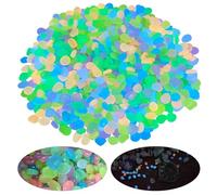 800Pcs Glow in The Dark Pebble,Glowing Pebbles Plastic Stone Luminous Garden Pebbles Gravel Decoration for Garden Pathway Yard Aquarium Fish Tank (Multi)