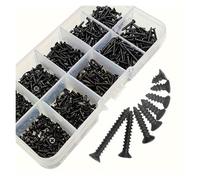 800pcs M2 Black Phillips Self Tapping Screw Assortment Kit, Locking Screws And Wood Screws(800pcs)