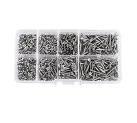 800pcs M2 Cross Drive Flat Head Self-Tapping Screws Woodworking Fastener with Box
