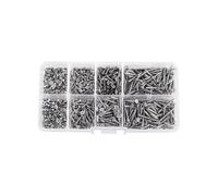 800PCS M2 Self Tapping Cross Screw Combination Kit, 8 Sizes Carbon Steel Galvanized Nickel Cross Self Tapping Screw Kit