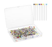 800pcs Plastic Ball Head Straight Quilting Pins, 38mm Long Dressmaking Pin, Quilting Pins, Multicolour Round Head Sewings Accessories for DIY Dressmaking and Sewings Projects