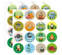 800PCS Travel Camping Stickers Happy Camper Tent Bonfire Guitar Map Camera Travel Bag Car Themed Decals Nature Camping Outdoor Adventure Labels for Birthday Gifts Bag School Activity Reward