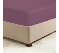 800TC Fitted Bed Sheet Soft Cotton Rich Fabric with Smooth Finish Optional Pillowcases Available Separately Great for Hotels Homes BnB [Lilac, King]