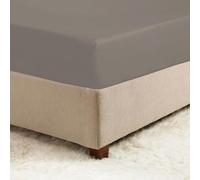 800TC Fitted Bed Sheet Soft Cotton Rich Fabric with Smooth Finish Optional Pillowcases Available Separately Great for Hotels Homes BnB [Light Grey, Super King]