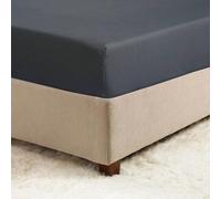 800TC Fitted Bed Sheet Soft Cotton Rich Fabric with Smooth Finish Optional Pillowcases Available Separately Great for Hotels Homes BnB [Charcoal, Super King]