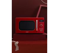 800w 20L Retro Style Microwave Oven with 8 Auto Menus, 5 Cooking Power Levels, and Express Cook Button Living and Home Light Red One Size