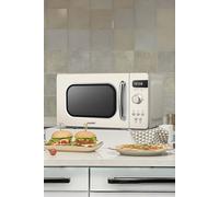 800w 20L Retro Style Microwave Oven with 8 Modes, 5 Power Levels, Defrost Setting, Express Cook, Timer, Control Panel&Child Lock Living and Home Cream One Size
