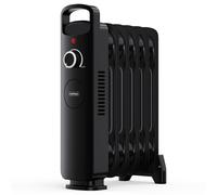 VonHaus Mini Oil Filled Radiator 800W H38 X L28 X D14cm 6 Fin Small Plug-in Portable Electric Heater Lightweight Design, Thermostat, Th