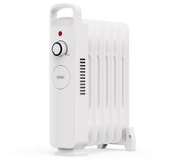 800W 6 Fin White Oil Filled Radiator VonHaus Black One Size