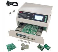 800W Automatic Reflow Soldering Machine, T962 Reflow Oven, 180X235MM Professional Infrared Heater Soldering Machine with Hot Air Circulation, for PCB SMT Soldering Proofing & Small Batch Production