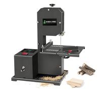 800W Benchtop Bandsaw with 70mm Resaw, 0-45° Tilting Table, 2 HSS Blades for Wood, Plastic & DIY Projects
