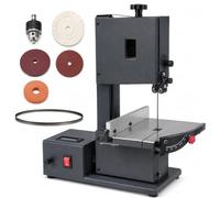 800W Benchtop Bandsaw with 90mm Throat Depth and Tilt Table, Durable Metal Base for Precision Cutting and Woodworking Projects