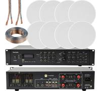 800W Bluetooth Sound System 8x 120W Slim Ceiling Speaker 4 Zone Matrix Amplifier